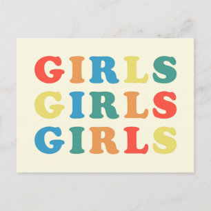 Girls Girls Feminist Zitat Postkarte