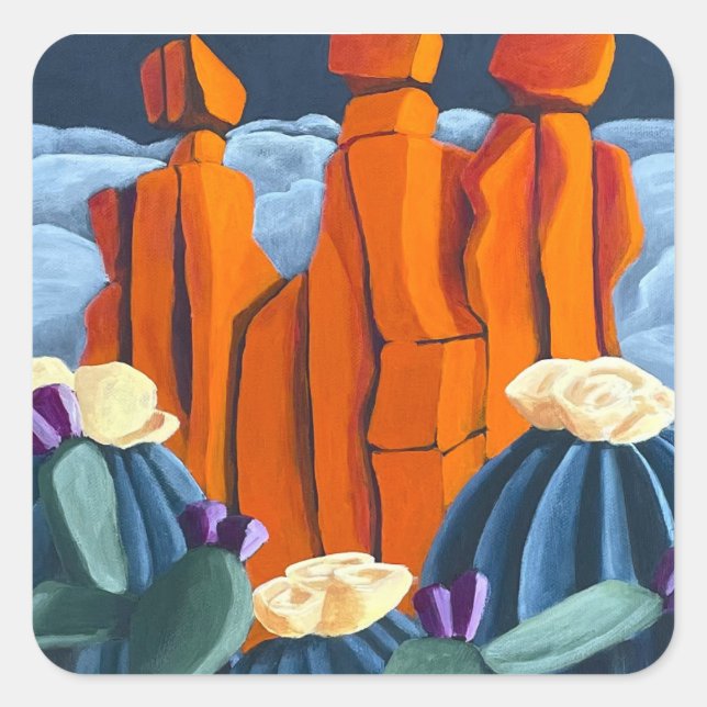 Girls, Girls, Girls Quadratischer Aufkleber (Vorderseite)