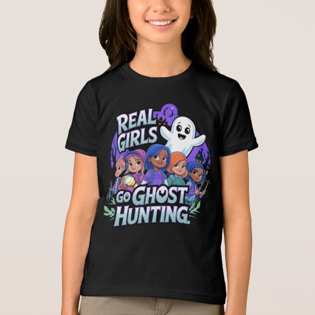 Girls Go Ghost Jagen Tri-Blend Shirt (Vorderseite)