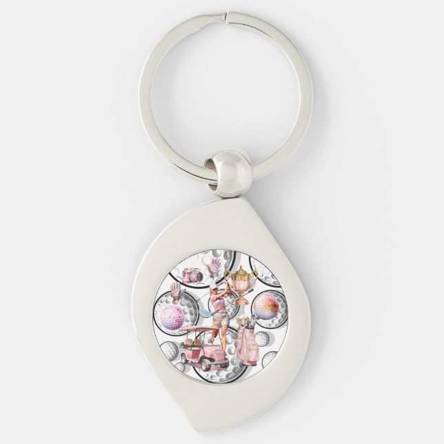 Girls Go Golfing Schlüsselanhänger (Vorderseite)