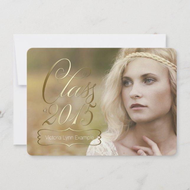 Girls Gold Class 2015 Abschluss Einladung (Vorderseite)