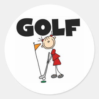 Girls GOLF Runder Aufkleber