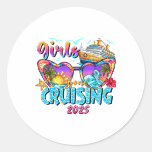 Girls Gone Cruising 2025 Kreuzfahrt Runder Aufkleber