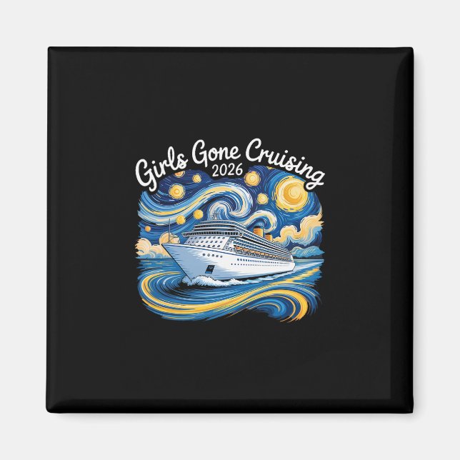 Girls Gone Cruising 2026 Van Gogh Cruise Vacation  Magnet (Vorne)