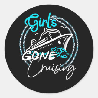 Girls Gone Cruising Cruise Ship Captain Vacation T Runder Aufkleber