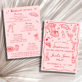Girls Gone Mild Bachelorette Party 4 Day Itinerary Einladung
