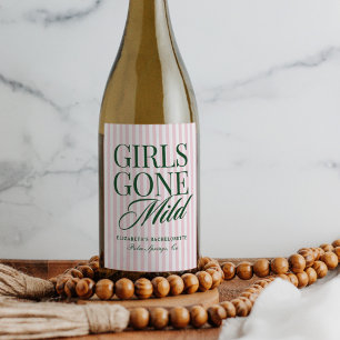 Girls Gone Mild Pajama Wellness-Center Bachelorett Weinetikett