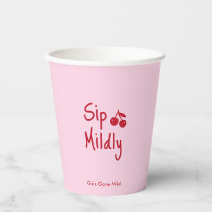 Girls Gone Mild Rosa und Kirschrot Junggesellinnen Pappbecher