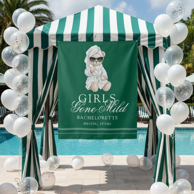 Girls Gone Mild Spa Bear Bachelorette Wandteppich (Not every bachelorette party needs to be wild—and that’s exactly the vibe of Girls Gone Mild!)