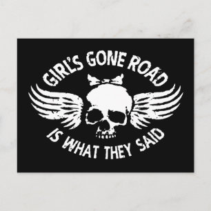 Girl's Gone Road Postkarte