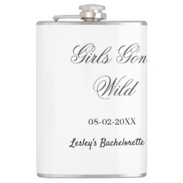 Girls Gone wild Bachelorette party name date bride Flachmann