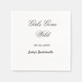 Girls Gone wild Bachelorette party name date bride Serviette