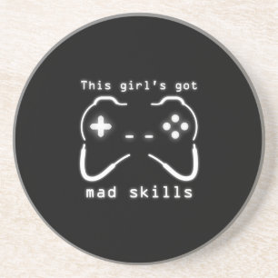 Girl's Got Mad Skills Video Game Controller Drink Getränkeuntersetzer