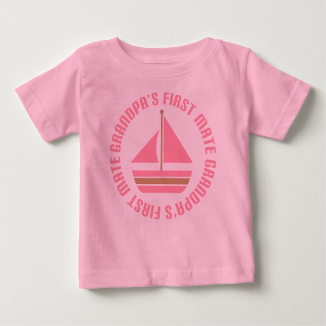 Girls Grandpas erstes Mate Sailing Geschenk T-Shir Baby T-shirt (Vorderseite)