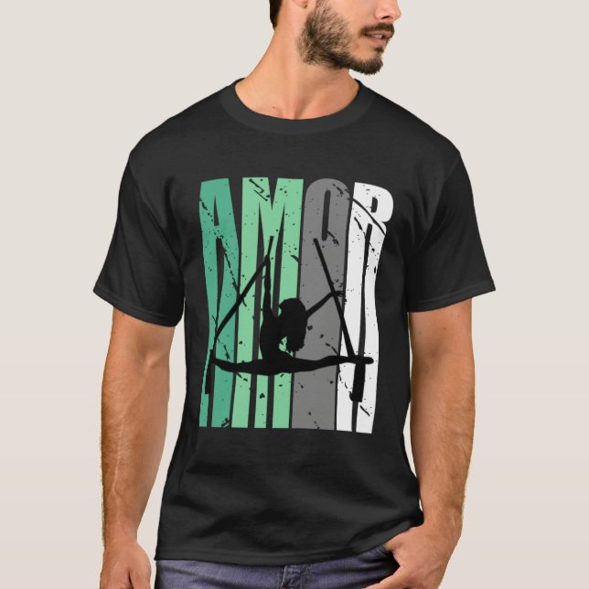 Girls Green Aerialist Distressed Amor Loves Inspir T-Shirt (Vorderseite)