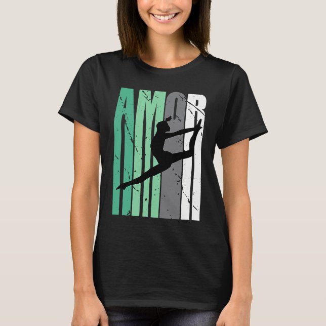 Girls Green Distressed Amor Loves Team Girl Inspir T-Shirt (Vorderseite)