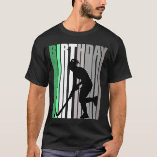 Girls Green Hockey Geburtstag farbenfrohe Vintage  T-Shirt