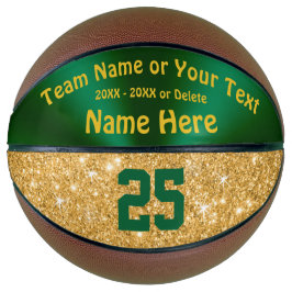 Girls Green und Gold Personalisiert Basketball Bal