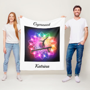 Girls Gymnast Balance Beam Personalisiert Fleecedecke
