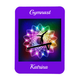 Girls Gymnast Balance Beam Personalisiert Magnet