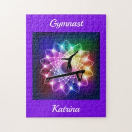 Girls Gymnast Balance Beam Personalisiert Puzzle