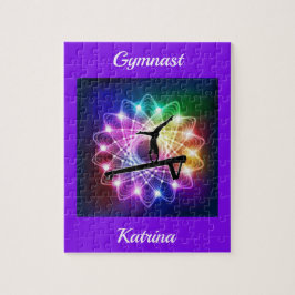 Girls Gymnast Balance Beam Personalisiert Puzzle