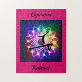 Girls Gymnast Balance Beam Personalisiert Puzzle