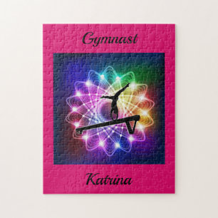 Girls Gymnast Balance Beam Personalisiert Puzzle