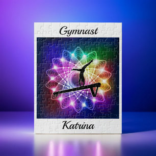 Girls Gymnast Balance Beam Personalisiert Puzzle