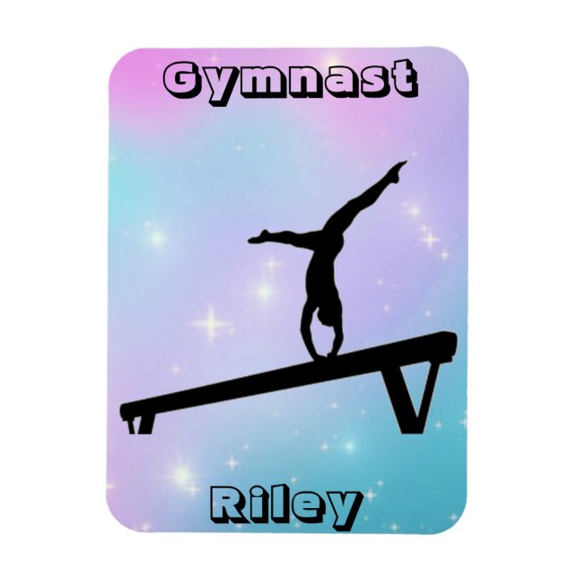 Girls Gymnast Gymnastik Balance Beam Magnet (Vertikal)