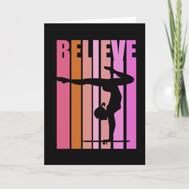 Girls Gymnast Gymnastik Girls Handstand Pink Karte (Vorderseite)