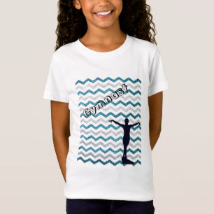 Girls Gymnast Zickzack Gymnastik T - Shirt