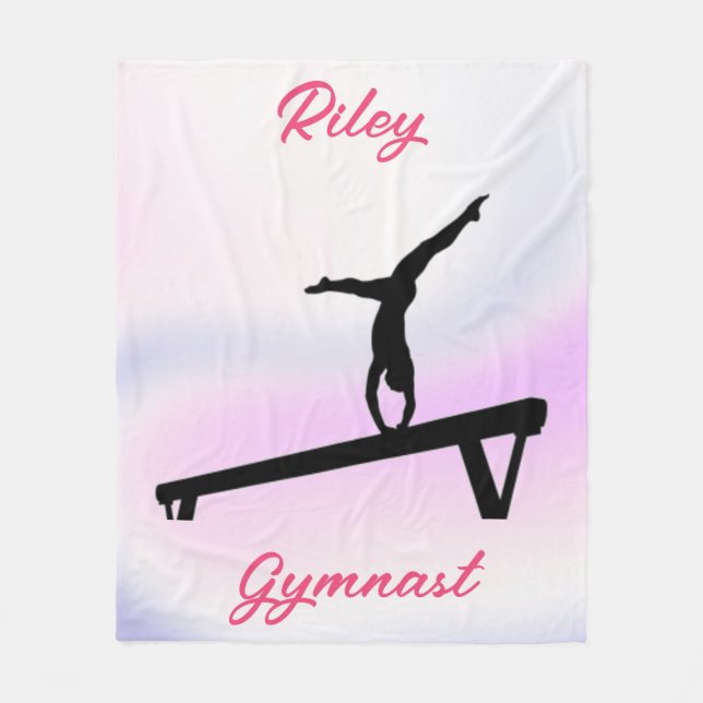 Girls Gymnastics Beam Soft Pastell Fleecedecke (Vorderseite)