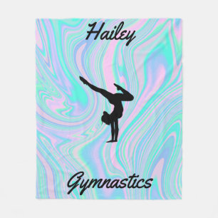 Girls Gymnastics Fleece Blanket mit Namen