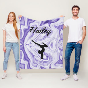 Girls Gymnastics Fleece Blanket mit Namen