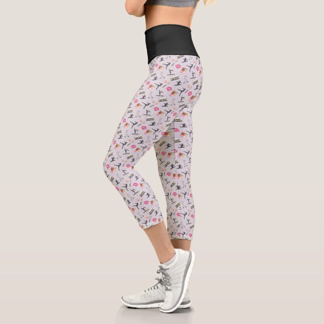 Girls Gymnastics - Girly Makeup Capri Leggings (Links)