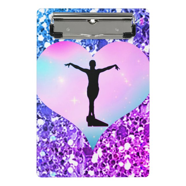 Girls Gymnastics Glam Notebook Mini Klemmbrett (Vorderseite)