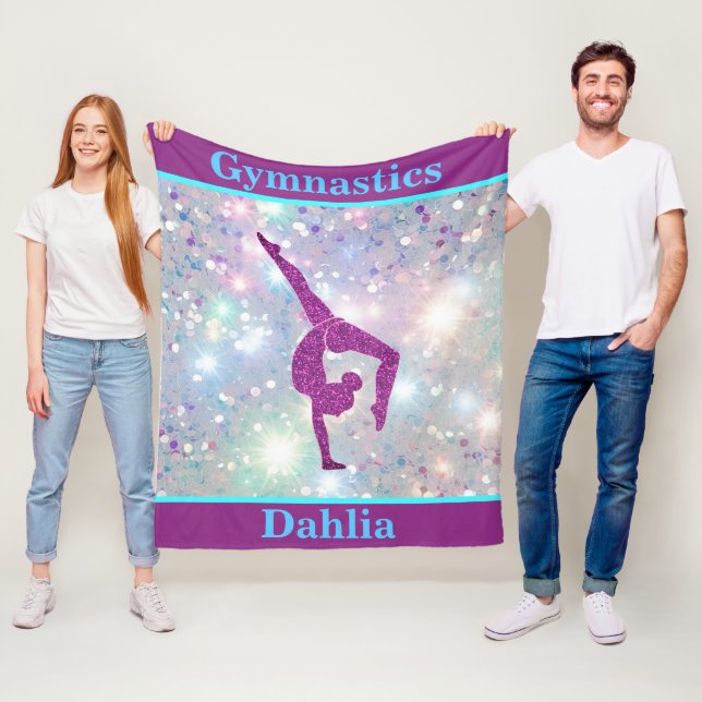 Girls Gymnastics Leap Pastel Glamour Fleecedecke (Beispiel)