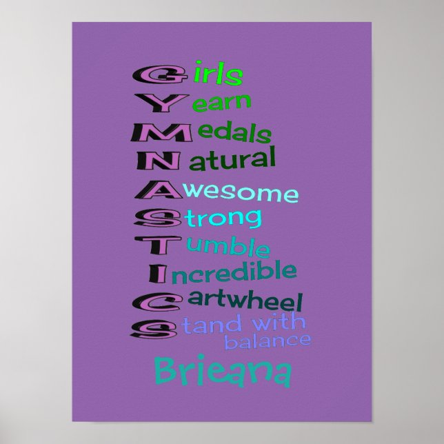 Girls Gymnastics (Name ändern) Poster (Vorne)