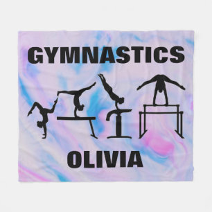 Girls Gymnastics Pastel Wirbel Fleecedecke