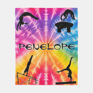 Girls Gymnastics Rainbow Krawatte Dye Fleecedecke