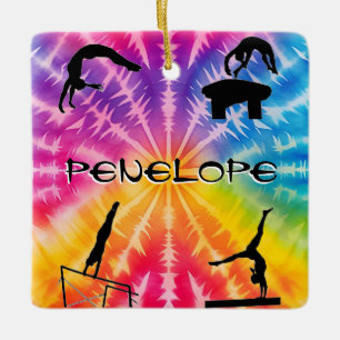 Girls Gymnastics Rainbow Krawatte Dye Keramikornament