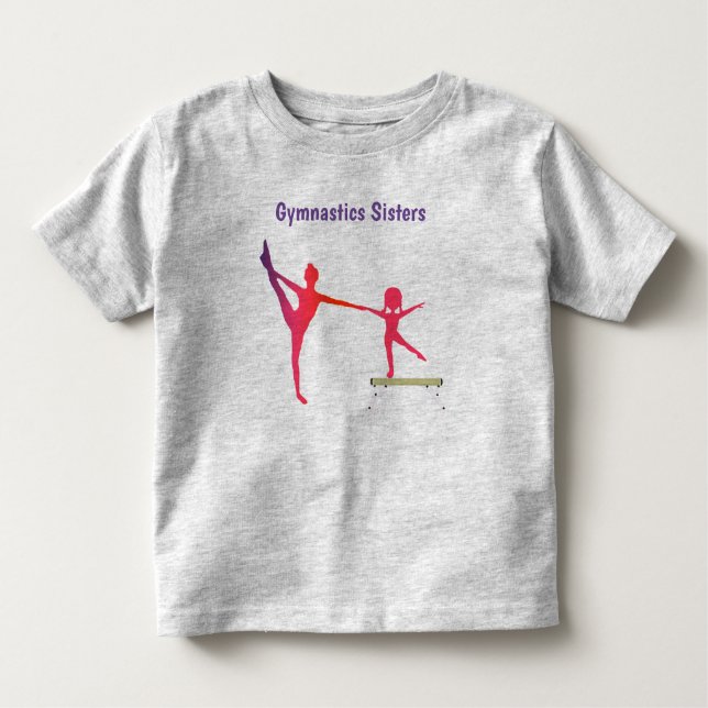 Girls Gymnastics Schwestern T - Shirt (Vorderseite)
