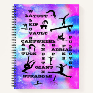 Girls Gymnastics SpiralNotebook mit ihrem Namen Notizbuch