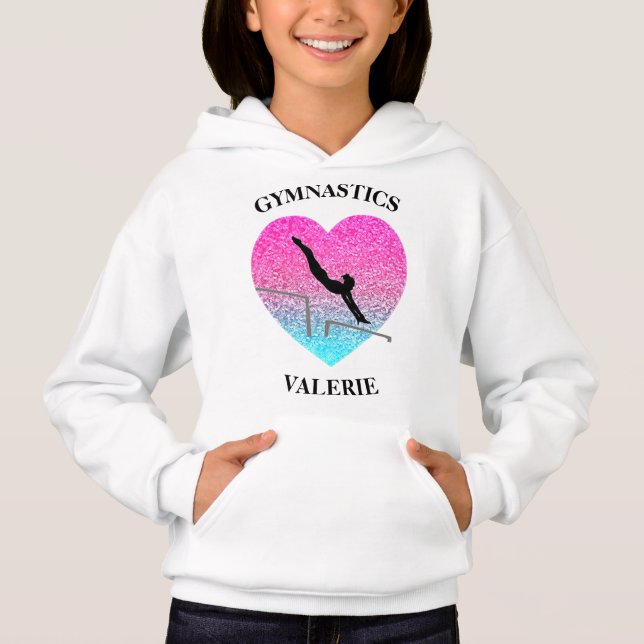 Girls Gymnastics Uneven Bars Hoodie (Vorderseite)