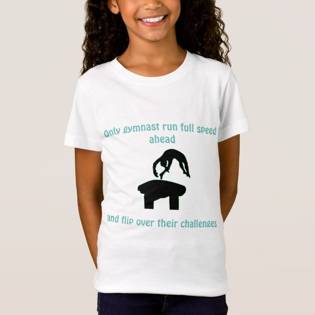 Girls Gymnastics Vault Personalisierter T - Shirt (Vorderseite)
