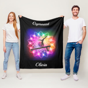Girls Gymnastik Balance Beam Personalisiert Fleecedecke