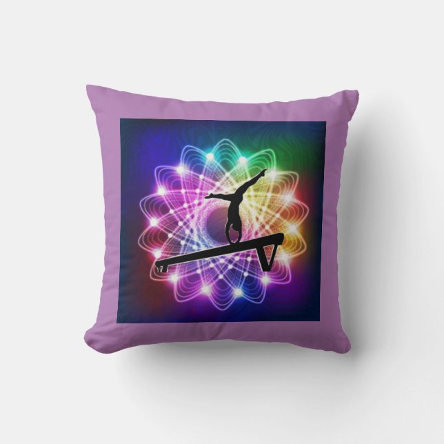 Girls Gymnastik Balanceabgleich Individuelle Name  Kissen (Vorderseite)