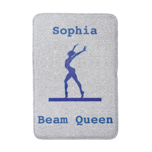 Girls Gymnastik Beam Queen Personalisiert Bath Mat Badematte
