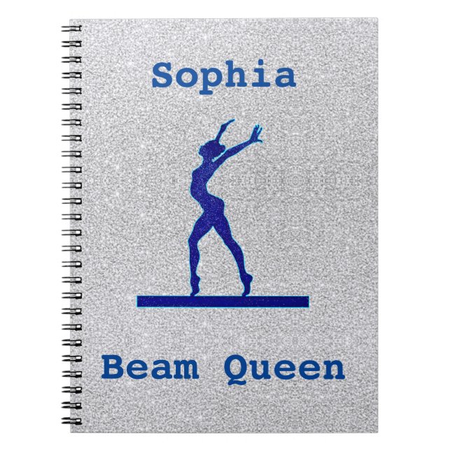 Girls Gymnastik Beam Queen Spiral Foto Notebook Notizblock (Vorderseite)